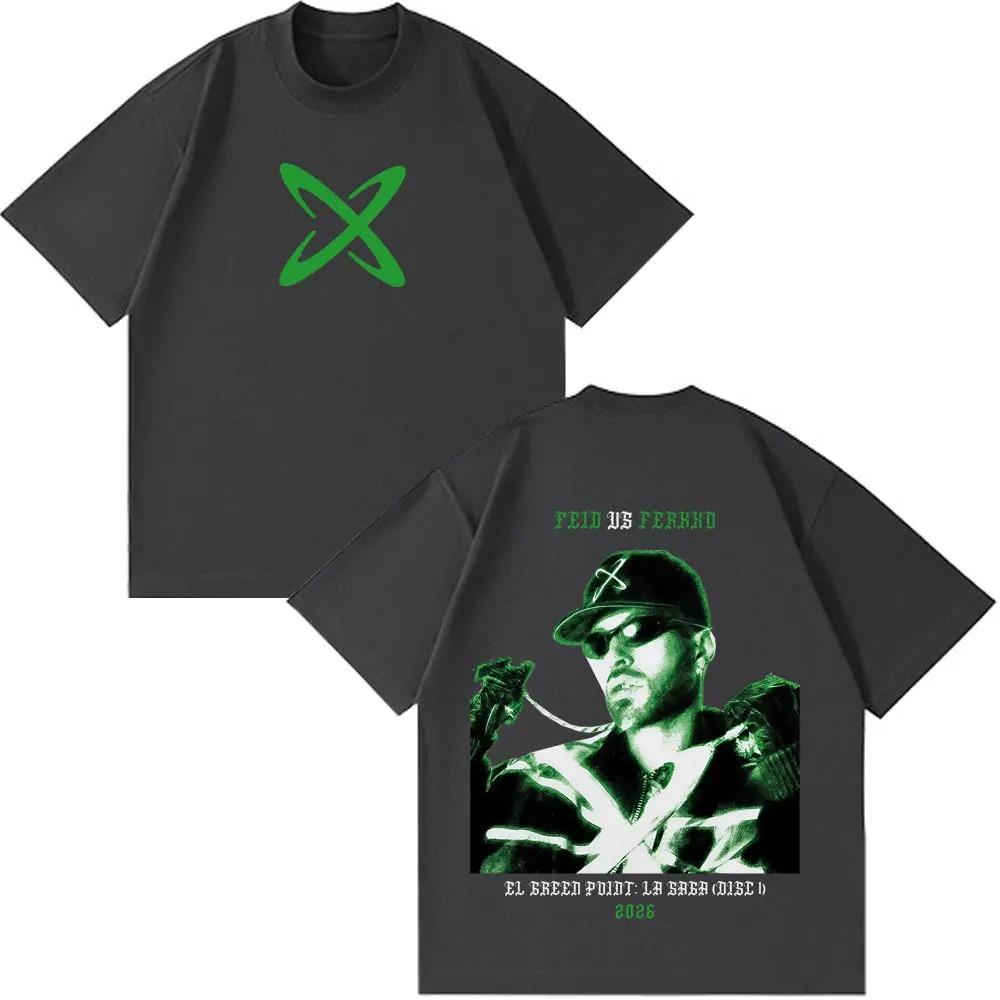 Rapper Feid Ferxxo Tour 2026 Print Tees Men Women Fashion T-shirt Short-sleeved Cotton Casual Loose Vintage T-shirts Streetwear