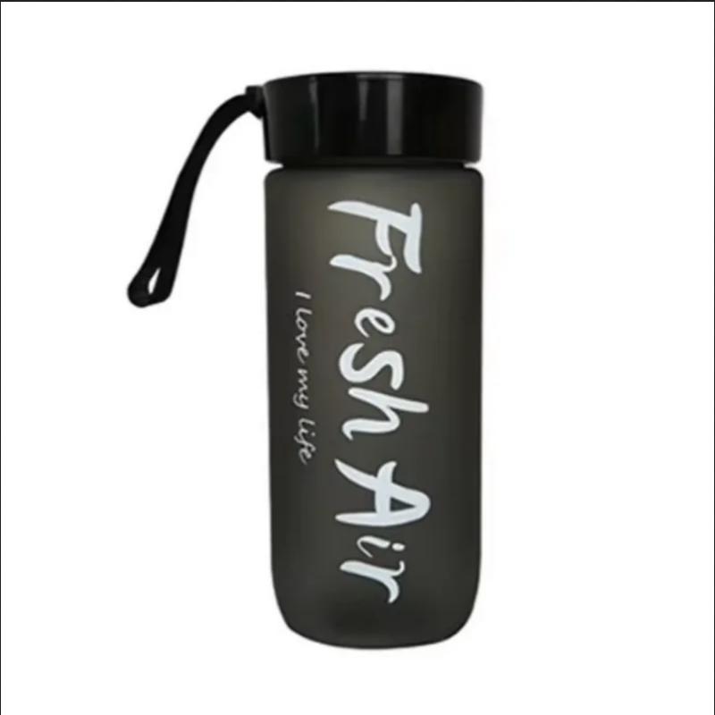 600ML Water Bottle Portable Sport Frosted Plastic Water Cup Leak-proof Juice Drinkware Couples Student Mug Transparent Kettle