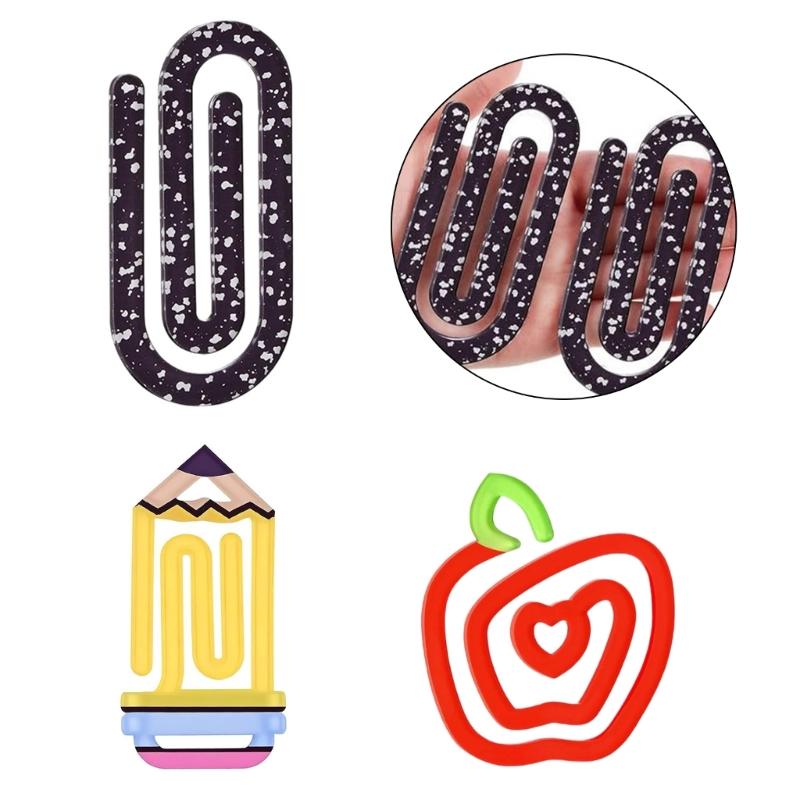 Acrylic Paper Clips,Reusable Heat Printed Transparent Bookmarks Clip For Document Organization Reading Accessories