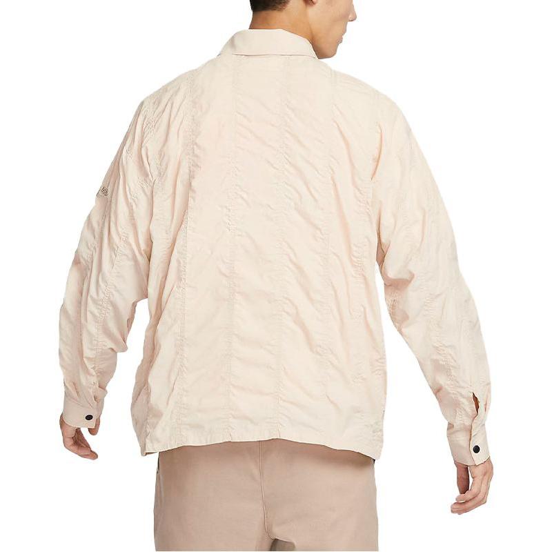 Nike Sportswear Tech Pack Textured Woven Long Sleeve Shirt Men Tops Sand-Dune White FB7364-126