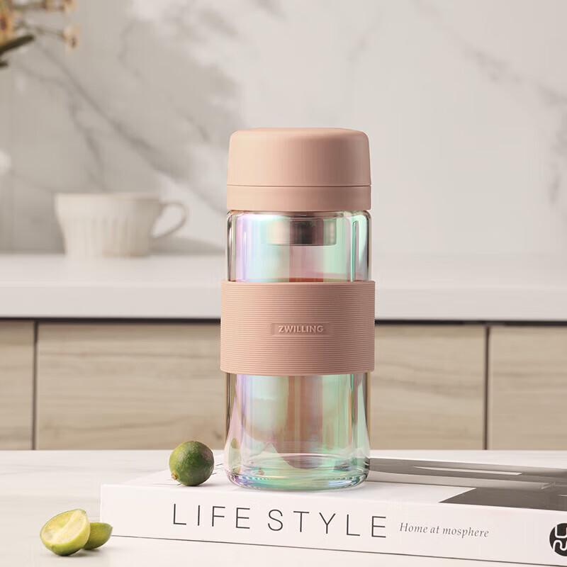 Zwilling Lightweight Double-Layer Glass Insulated Mug with Tea Infuser
