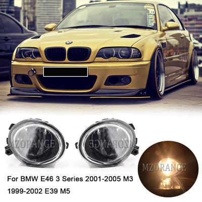Car Front Bumper Fog Light Fog Lamp For BMW E46 3Series 2001-2005 M3 E39 M5 1999 2000-2002 Halogen Bulbs Headlight