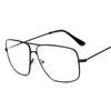 Okulary Vintage Metalowe Duże Oprawki Proste Modne Retro Płaskie Okulary Przeciwsłoneczne dla Mężczyzn i Kobiet Klasyczne Zwykłe Okulary Lentes