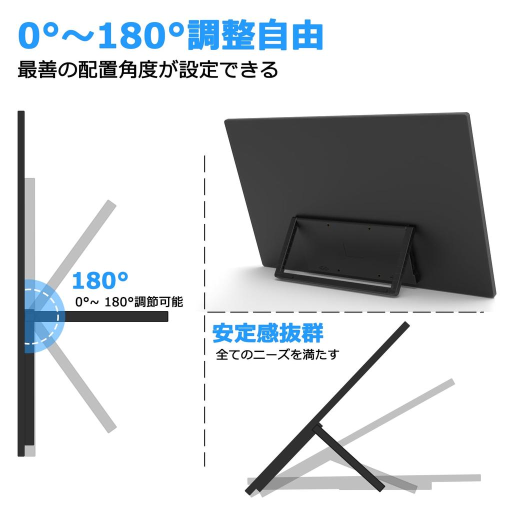 Acouto Zen18 Mobile Monitor Inch 120Hz Freestanding Stand Mobile Display for Game Switch USB Compatible with 18.5 Type-C/HDMI