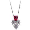 Elegant Ruby Collarbone Necklace and Cubic Zirconia Earrings Set for Women - Perfect for Luxury Banquets and Brides