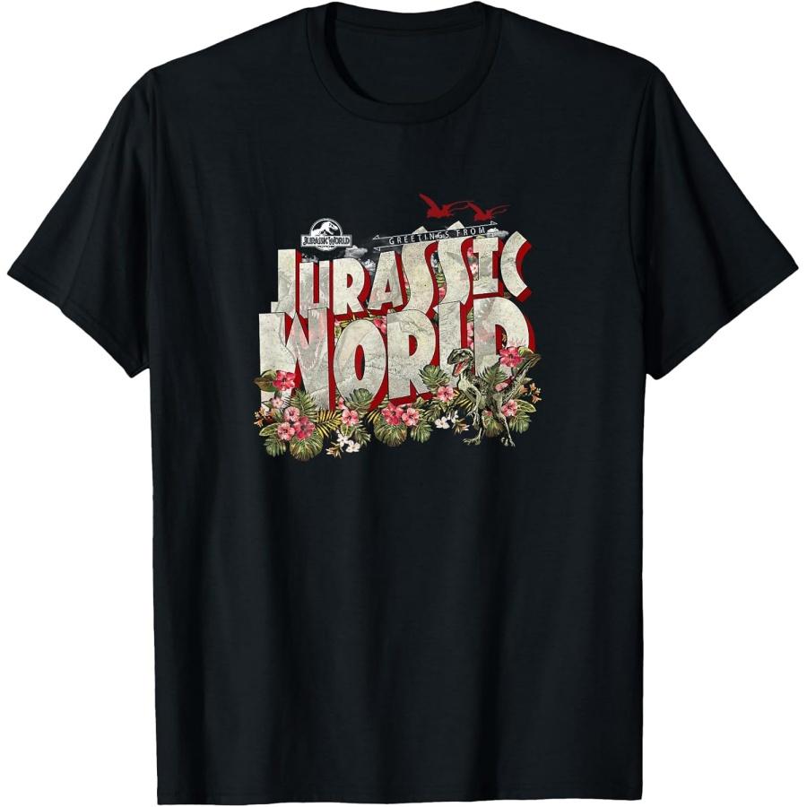 Jurassic World Greetings Sign Dinos & Flowers T-Shirt XXXXXL разноцветный