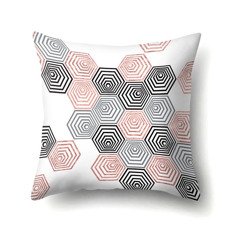 Polyester Pillow Case Automobile Decoration Home Printed Pillow Case Automobile Sofa Simple Waist Cushion Cover