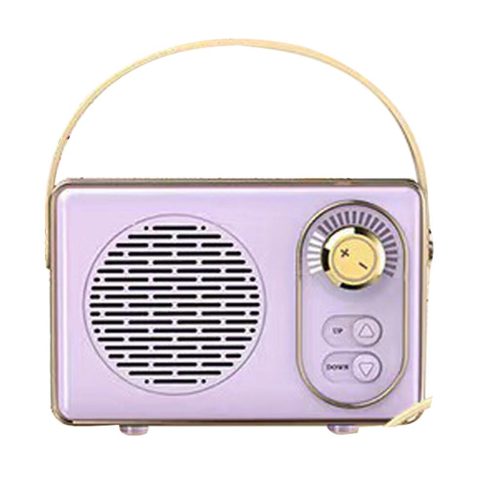 Retro tragbarer kabelloser Lautsprecher, Klarer Klang, 257g, Lila