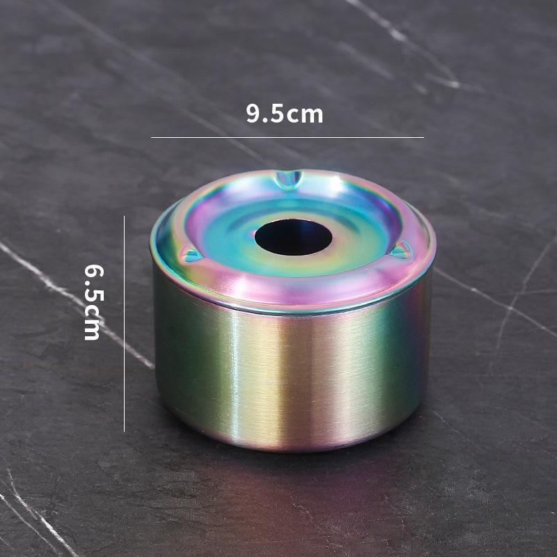 Lidded Stainless Steel Ashtray - Anti-Fly Ash Design for Home, Cafe, and Bar