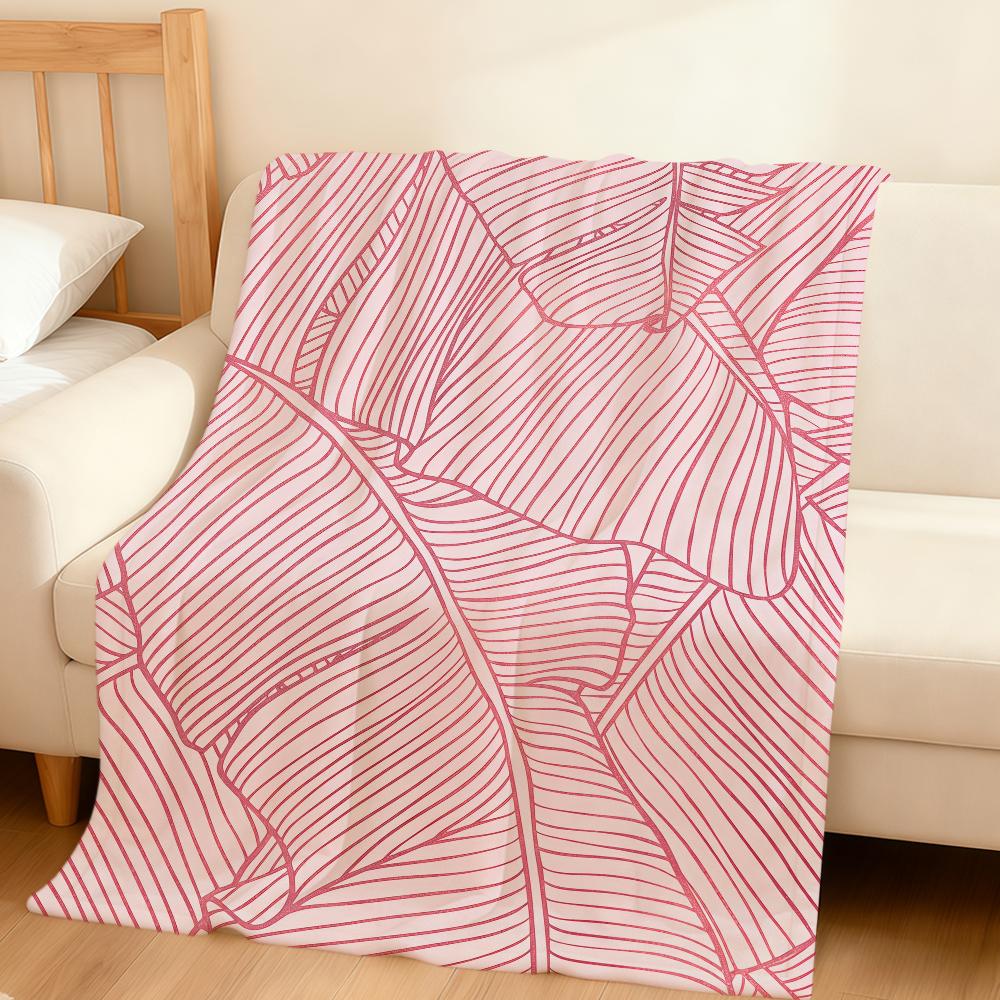 Fashion Art Monstera Leaf Nude Flannel Soft Warm Plush Blanket For Sofa Living Room Pet Hogar Bedroom Gift Home Car Portable