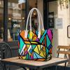 Geometric Art Colorful Tote Bag Fashion Casual Portable Daily Shopping Shoulder Bag