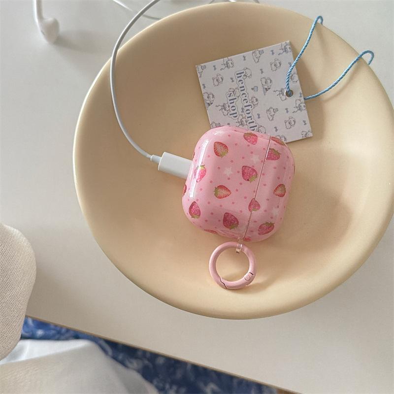 Ins Korean Pink Strawberry for Apple AirPods Pro1 Earphone Cover Pro1 Earphone Case 1st Generation Soft