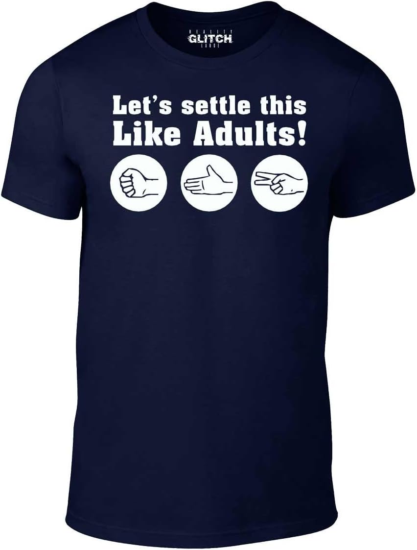 Men s Rock Paper Scissors Let s Settle This Like Adults! T-Shirt XXL темно-синий