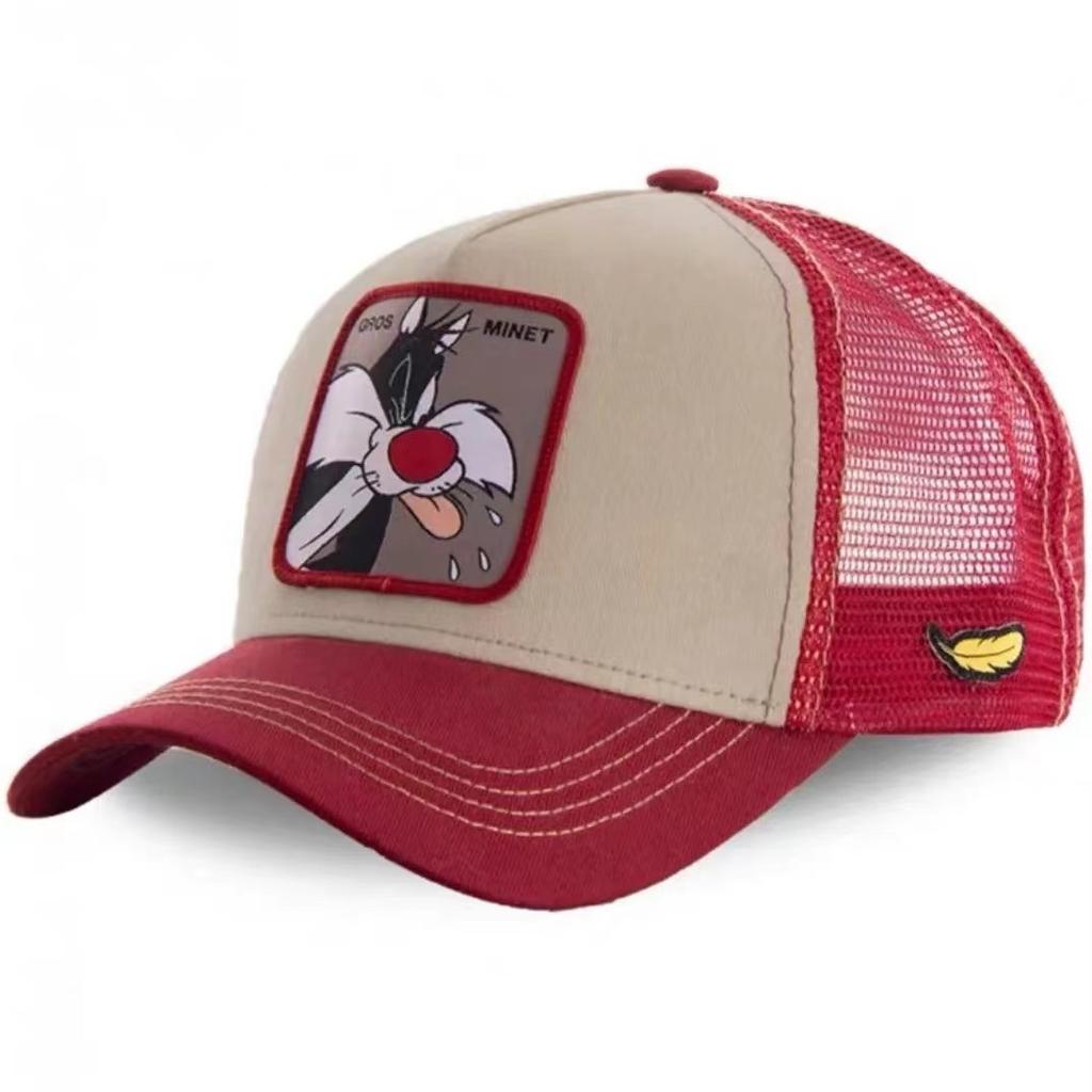 38 Farben INS neue Cartoon-Ente Animation Stickerei Kappe LKW-Fahrerhut Großes Maul Monster Netz Baseballkappe