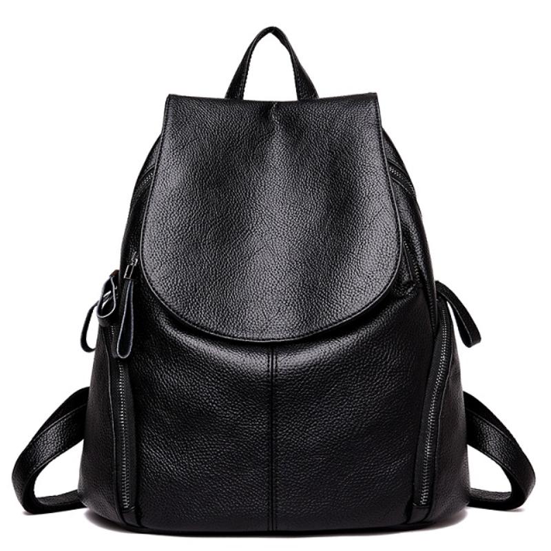 Marke Adrette Leder Schule Rucksack Tasche Für Studenten Einfache Design Frauen Casual Daypacks Mochila Männlich Schulter Reisetasche