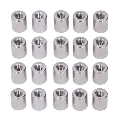 20PCS Écrous d'accouplement cylindriques Acier inoxydable 304 Filetage femelle M6 Écrous de connecteur ronds