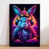 Punk Neon Light Future Animals Cat Dog Lion Panda Horse Poster Nordic Wall Art Print Canvas Painting Pictures Living Room Decor