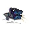 Chinesischer Stil Stricken Schmetterling Haarspangen Damen Lila Lange Blume Quaste Haifisch Greifklemmen Vintage Hanfu Kopfschmuck
