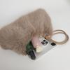 Elegant Faux Fur Crossbody Bag Vintage Bucket Woman Handbag Large Capacity Fashi Plush Versatile Shoulder Bag