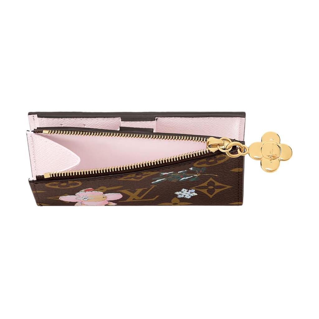 Louis Vuitton Lisa Mascot Zipper Design Coated Canvas Wallet Women Wallet Brown M15334