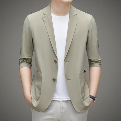 Counter Mulberry Silk Men's Jacket Spring and Summer Fashion Casual Versatile Men's Suit No-iron Thin Top for Men