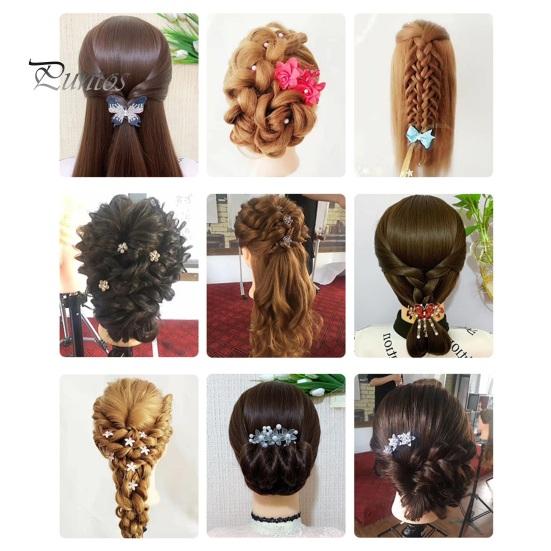 Mannequinkopf mit Echthaar Friseur Flechten Haarstyling Trainingspuppe Kosmetologie Puppenkopf Braun Golden Lange Haare Friseur Make-up