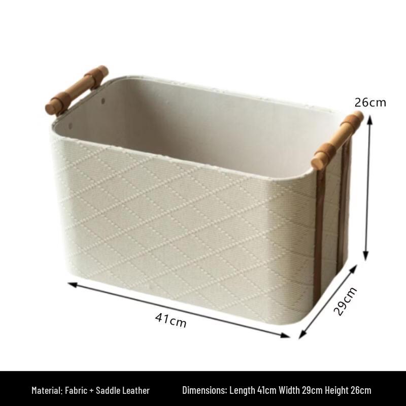 Handun Modern Minimalist Leather Linen Laundry Hamper