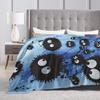 Susuwatari Rußgeister Plüschdecken Studenten Flanell Überwurfdecke für Couch Sessel Sofa Bett Super Weich