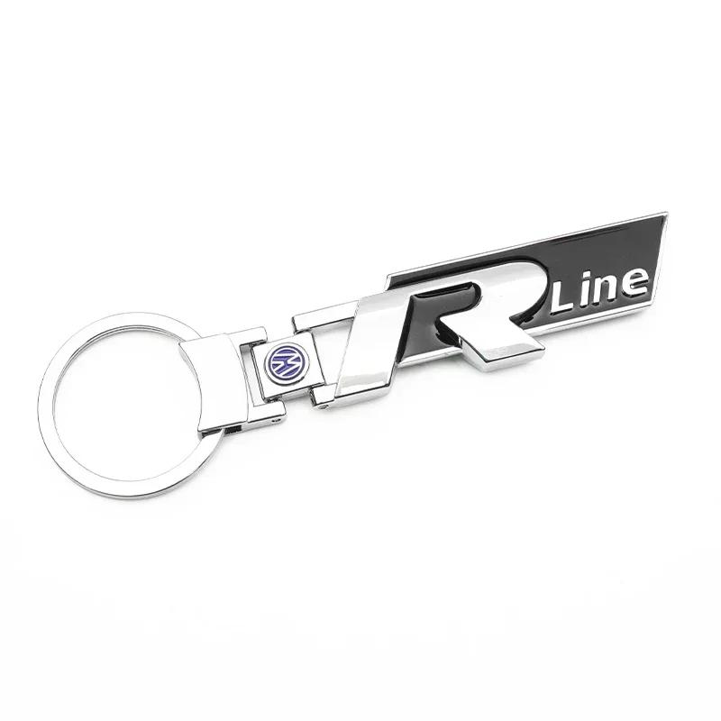 2025 Hot Volkswagen RLine Keychain With Brand Badge Genuine Zinc Alloy Anti-Theft Car Key Organizer Gift Pendant For Men Women S