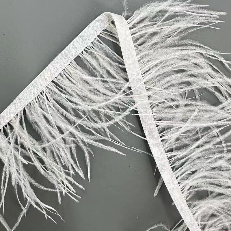 8-10 Ostrich Feather Cloth Edge Colorful Ostrich Hair Dress Performance Accessories Diy Decorative Material Feather Cloth Edge