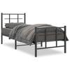 Vidaxl Metal Bed Frame with Headboard and Footboard, Black, 75X190 Cm