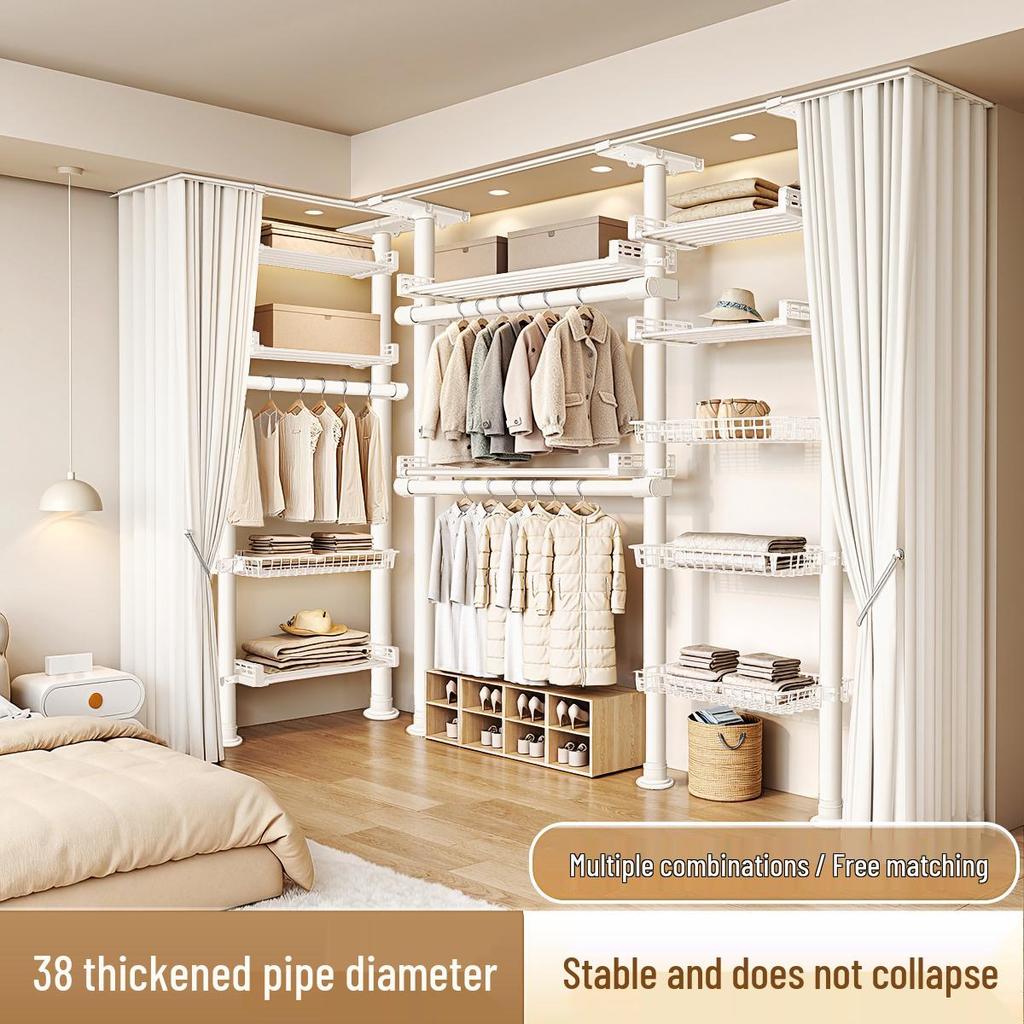 Extra Thick Walk-in Closet Floor-to-Ceiling Clothes Rack