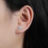 Elegant Moissanite Stud Earrings 6-Prong Design Gold Plated Copper Lightweight Luxury Fashion Jewelry Women