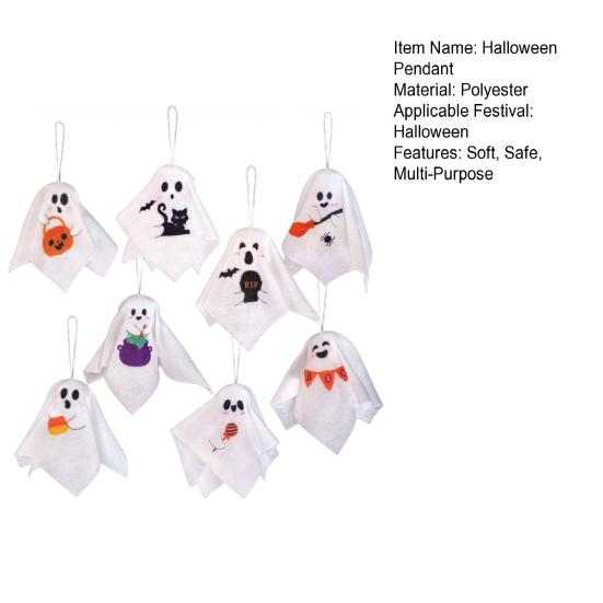 8Pcs Felt Hanging Ghost Ornaments Soft Felt Ghost Pendants Halloween
