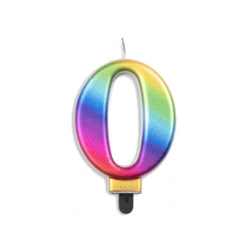 Alpen Metallic Rainbow Number Candle (0)
