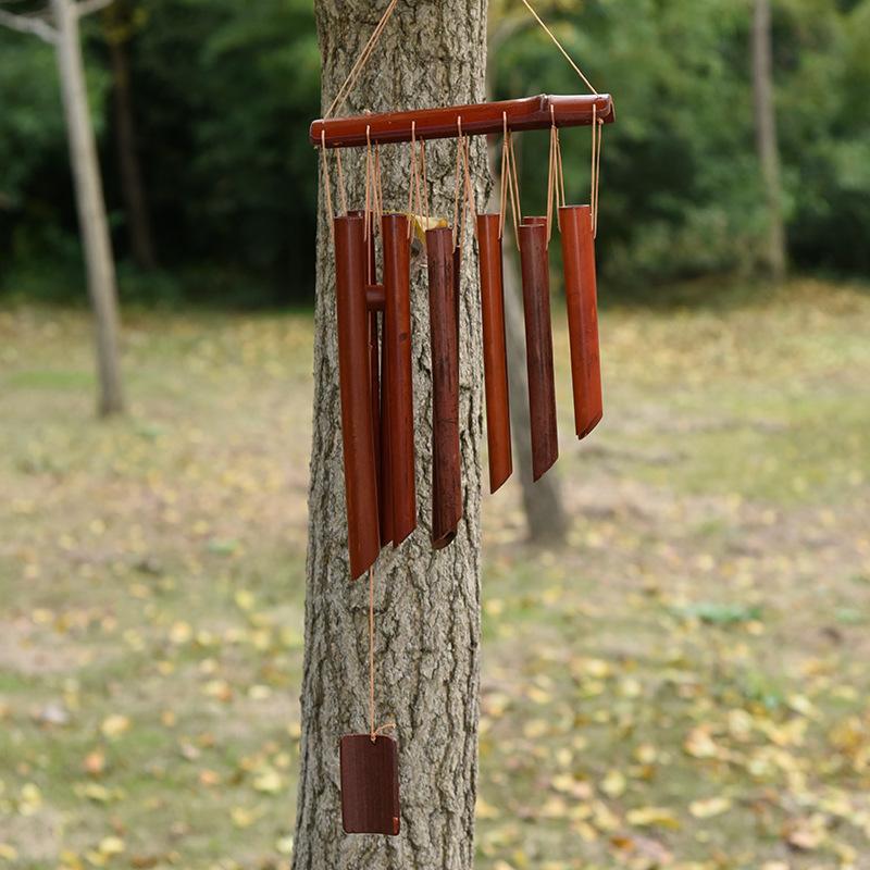 Handmade Tubes Bamboo Bell Natural Wind Chimes  Indoors Pendant Balcony Home Hotel Decor Outdoor Yard Garden Windchime Crafts
