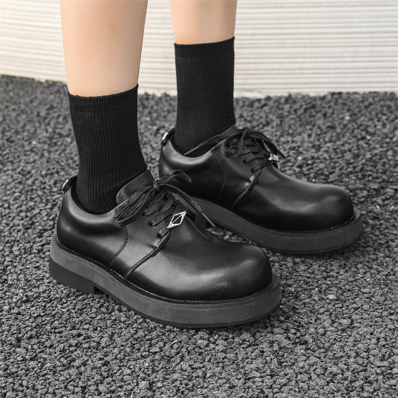 

Autumn and winter small leather shoes women s platform heightening business suit wedding hairstylist casual derby shoes 5651-J 36 чёрный