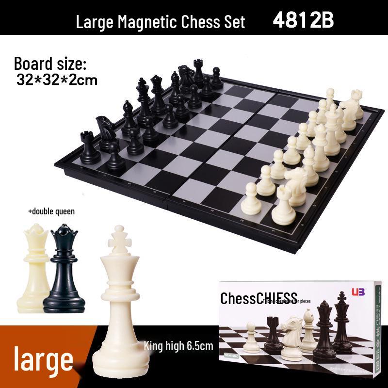 UB Magnetic Chess Set - Folding Chessboard for Beginners (Large & Medium Sizes)