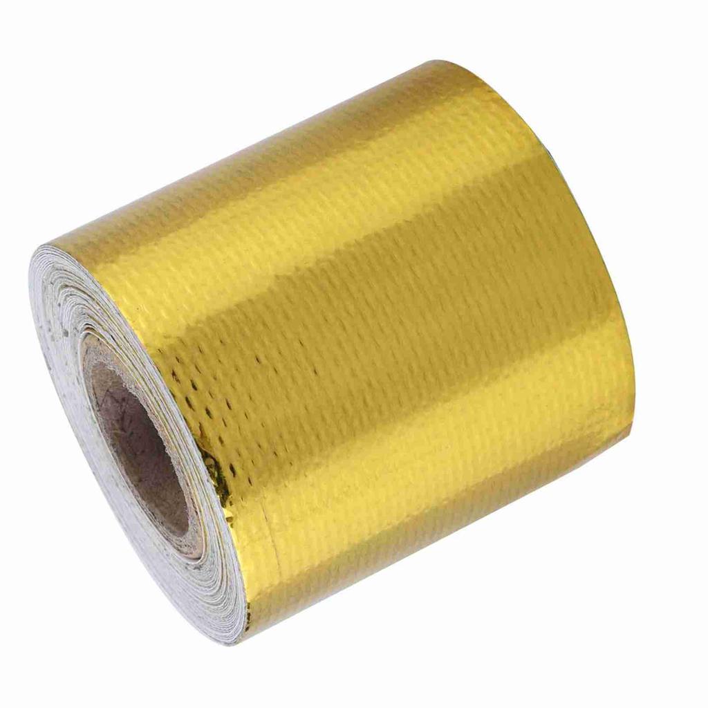 5m * 5cm Car Aluminum Foil Adhesive Reflective Heat Shield Wrap Tape (Golden)