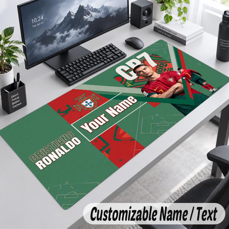 Cristiano Ronaldo Personalized Large Mouse Pad Custom Name Text Extended Desk Mat Gaming Mousepad