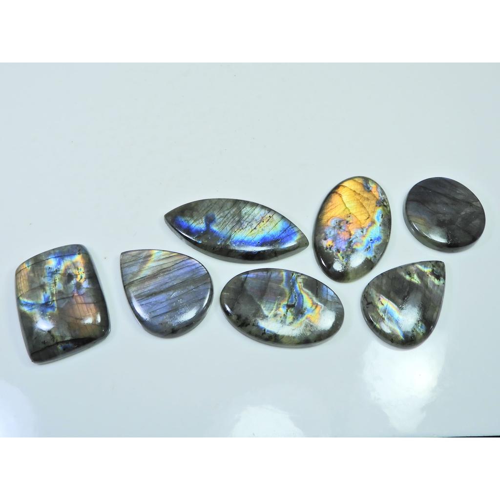254Cts. Natural Purple Labradorite Spectrolite Mix Loose Gemstone 7Pcs Lot LL-1187
