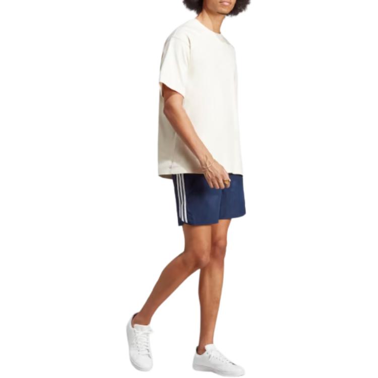 adidas Originals Trefoil Logo Embroidered Casual Shorts Men Bottoms Navy IB9952