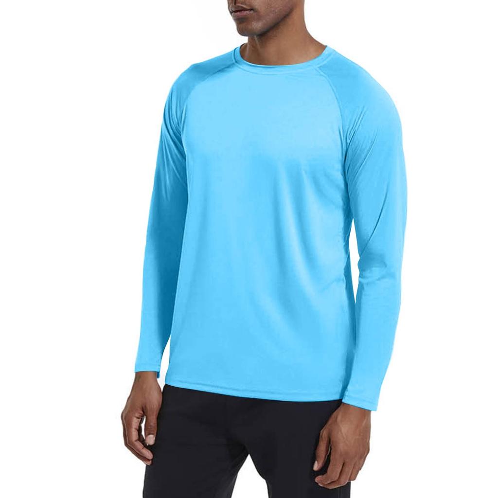 Men's Summer Color Round Neck Slim Sun Outdoor Beach Hiking Mountaineering Top
