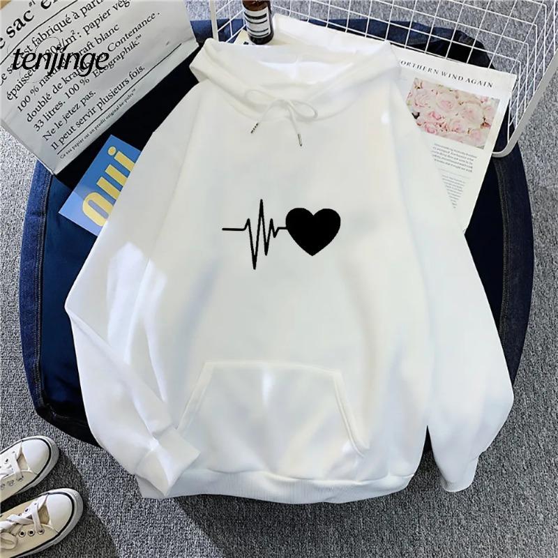 Loose Oversized Hooded Sweatshirt for Women, Wool Printed Sweatshirt, Comfortable Casual Streetwear, Fashionable