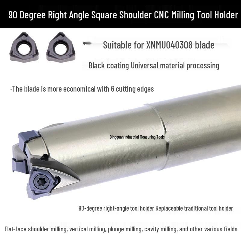 Huantong Shiba 90° MFWN Right Angle High Feed Milling Cutter Holder with XNMU040308 Inserts
