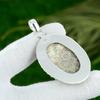 Natural Fossil Coral Gemstone Pendant 925 Sterling Silver Jewelry For Women