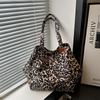Leopard Print Canvas Tote Bag For Women With Large Capacity And Magnetic Closure For Daily Use