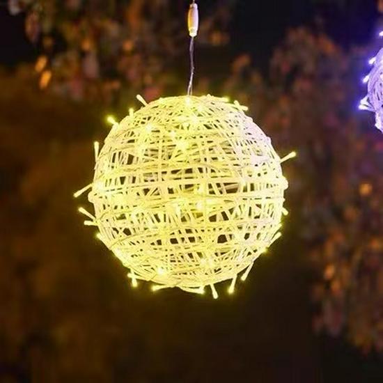 Outdoor LED Rattan Ball String Lights for Festivals and Landscape Decor