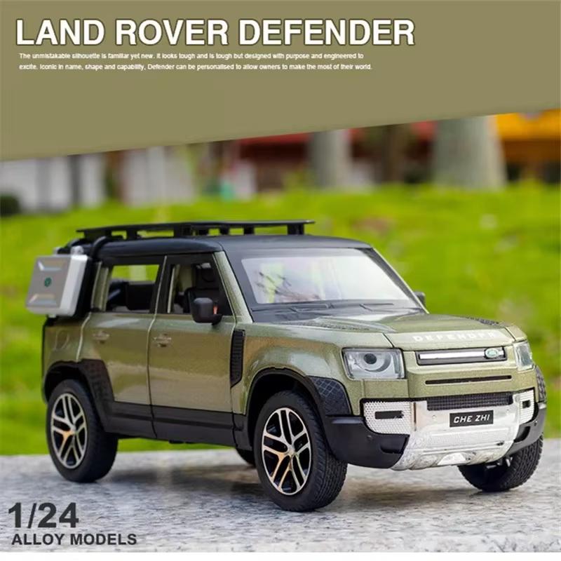 Nytt 1:24 Land Rover Defender SUV Leke Legeringsbil Støpte & Lekebiler Metallbilmodell Simuleringssamling Leker For Barn Gaver