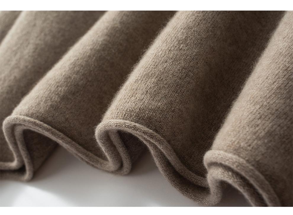 Women's 100% Pure Cashmere One-Shoulder Long Sleeve Sweater - Soft, Loose-Fit Knitwear for Autumn/Winter.